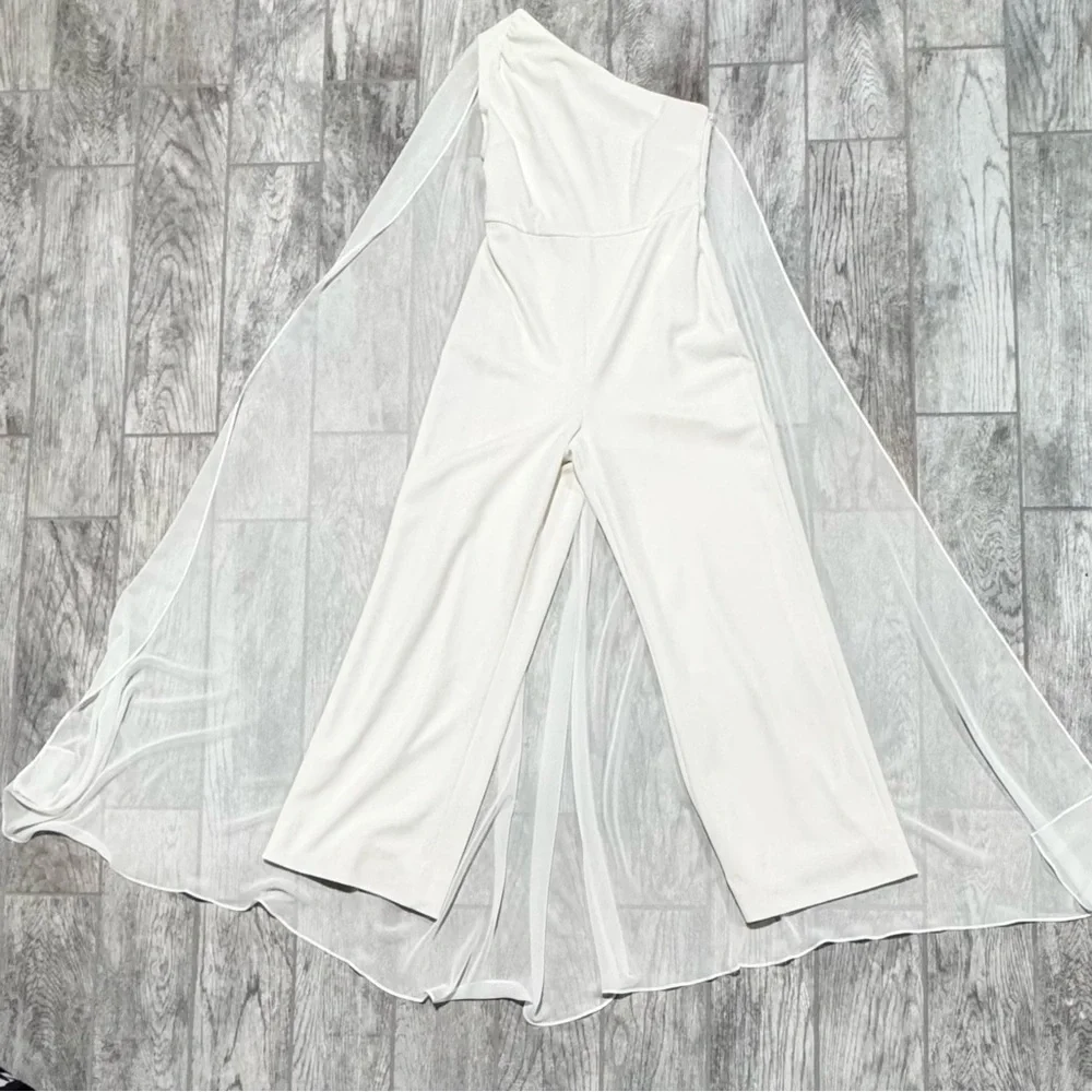 Calvin Klein One-Shoulder White Jumpsuit - Picture 3 of 6